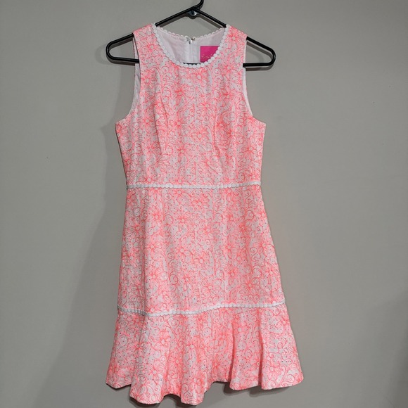 Lilly Pulitzer Ellen Embroidered Lasercut Dress Size 2 - Picture 14 of 15